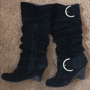 Naughty Monkey Black Suede Boots